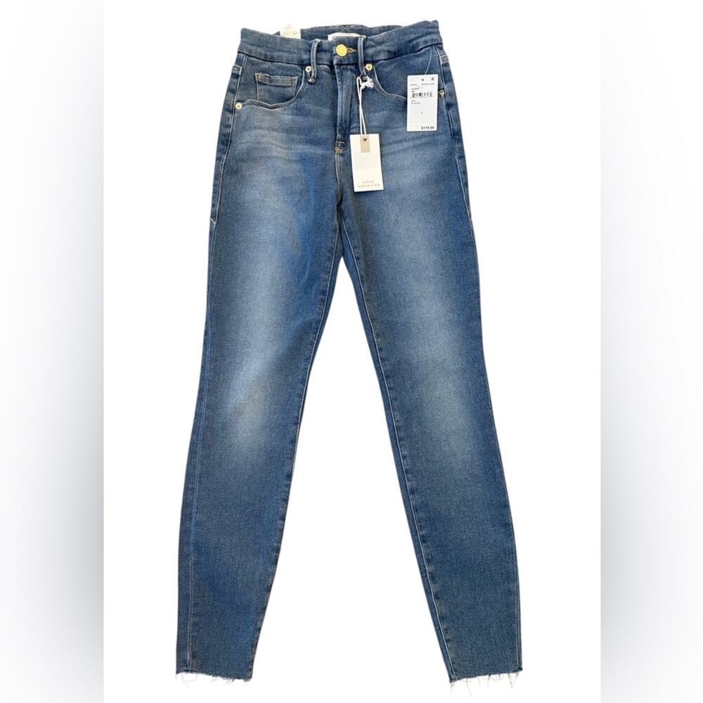 Good American Good Legs Skinny Sculpting Jeans Stretch Blue655 Women’s 26 NEW - Picture 3 of 11